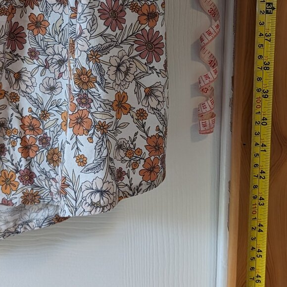 Orange floral midi dress XL - Picture 6 of 10
